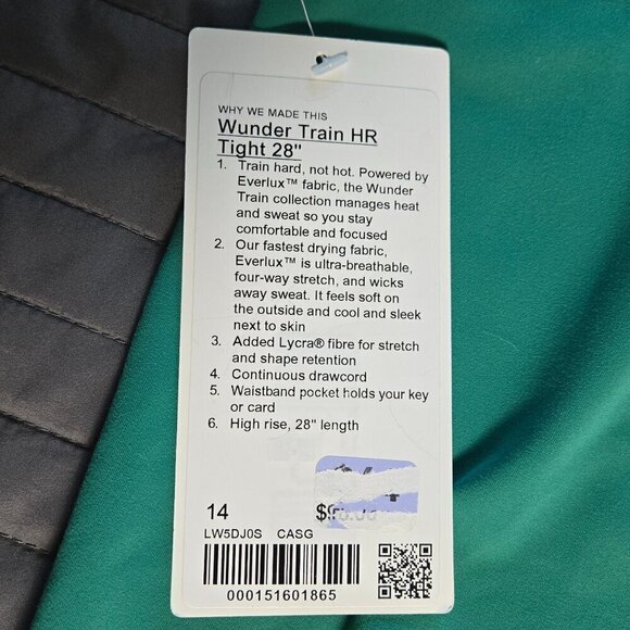 NWT Wunder Train High-Rise Tight 28" - 14 Cascadia Green - Picture 6 of 8
